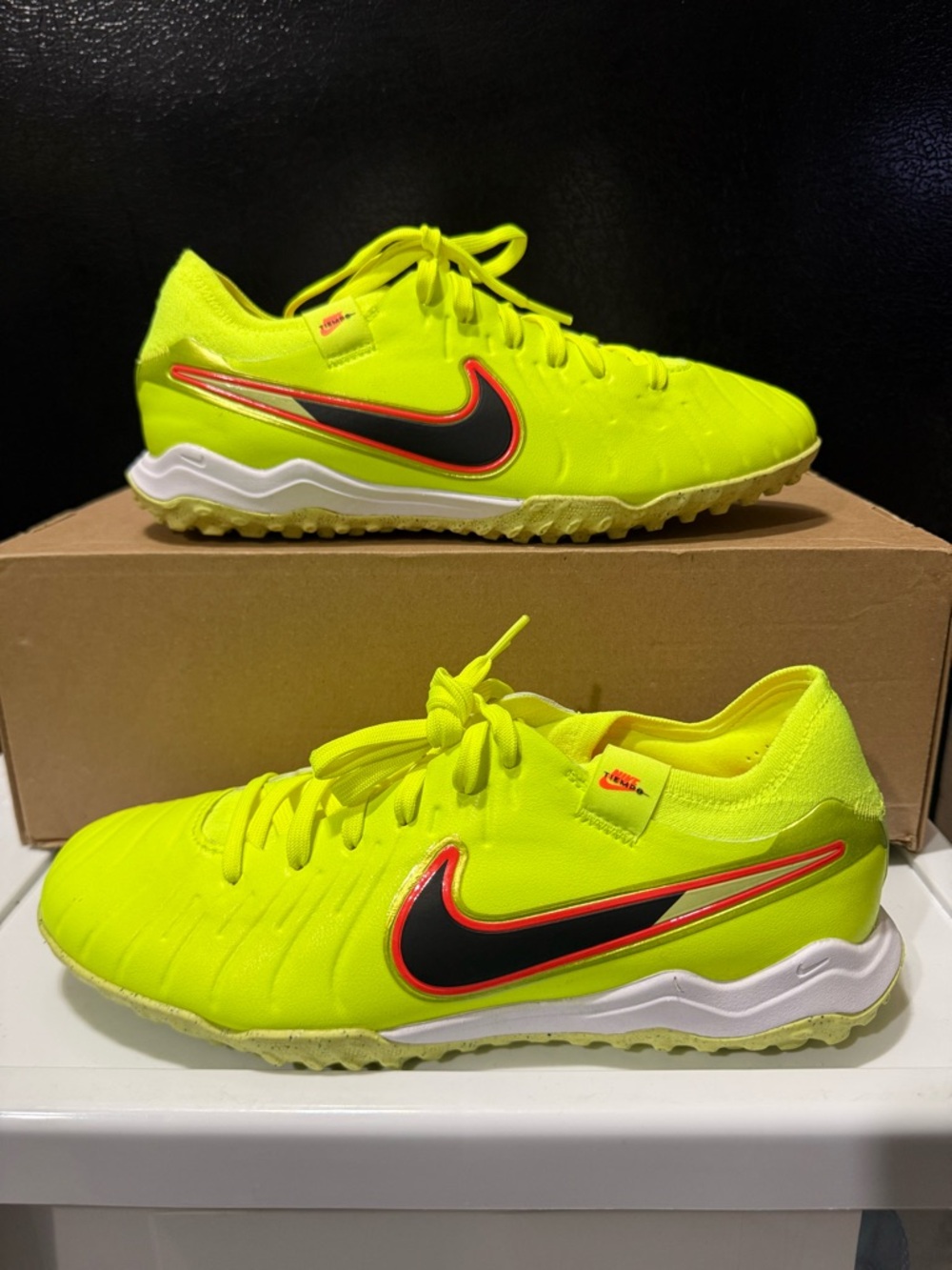 Nike Legend Tiempo 10 Pro TF Soccer Cleats Turf Mad Voltage DV4336-701 Size 6.5